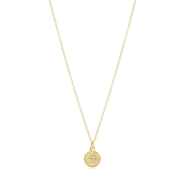 16" Necklace Gold - Blessing Small Gold Disc