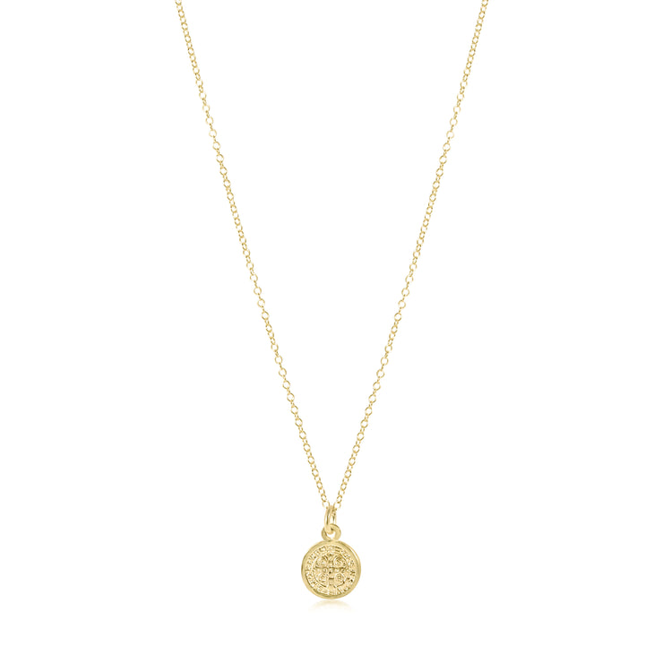 16" Necklace Gold - Blessing Small Gold Disc