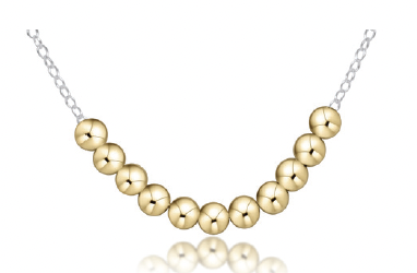 16" Necklace Sterling Mixed Metal - Classic Gold Beaded Bliss