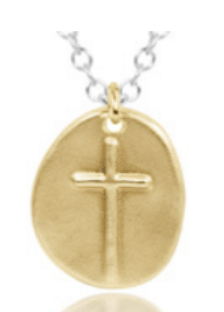 16" Necklace Sterling Mixed Metal - Inspire Gold Charm