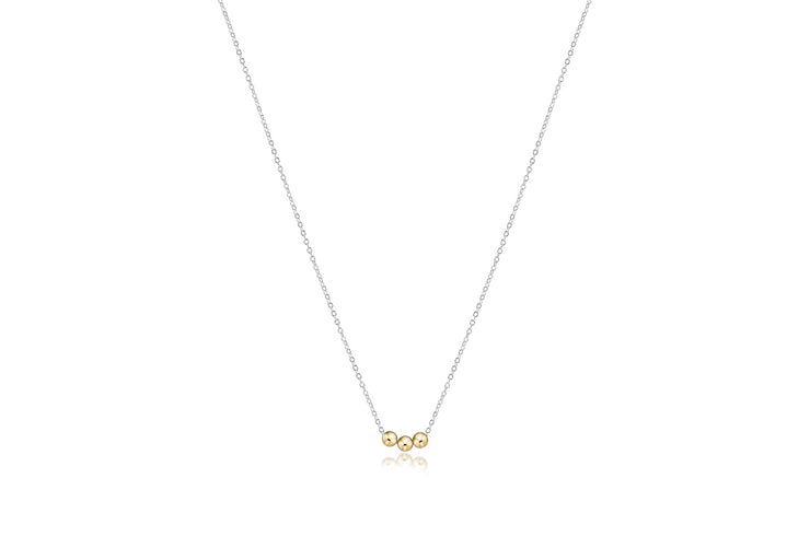16" Necklace Sterling Mixed Metal - Joy Gold