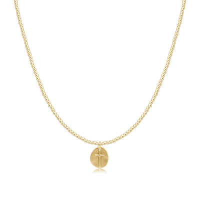 17" Choker Classic Gold 2mm Bead - Inspire Small Gold Charm