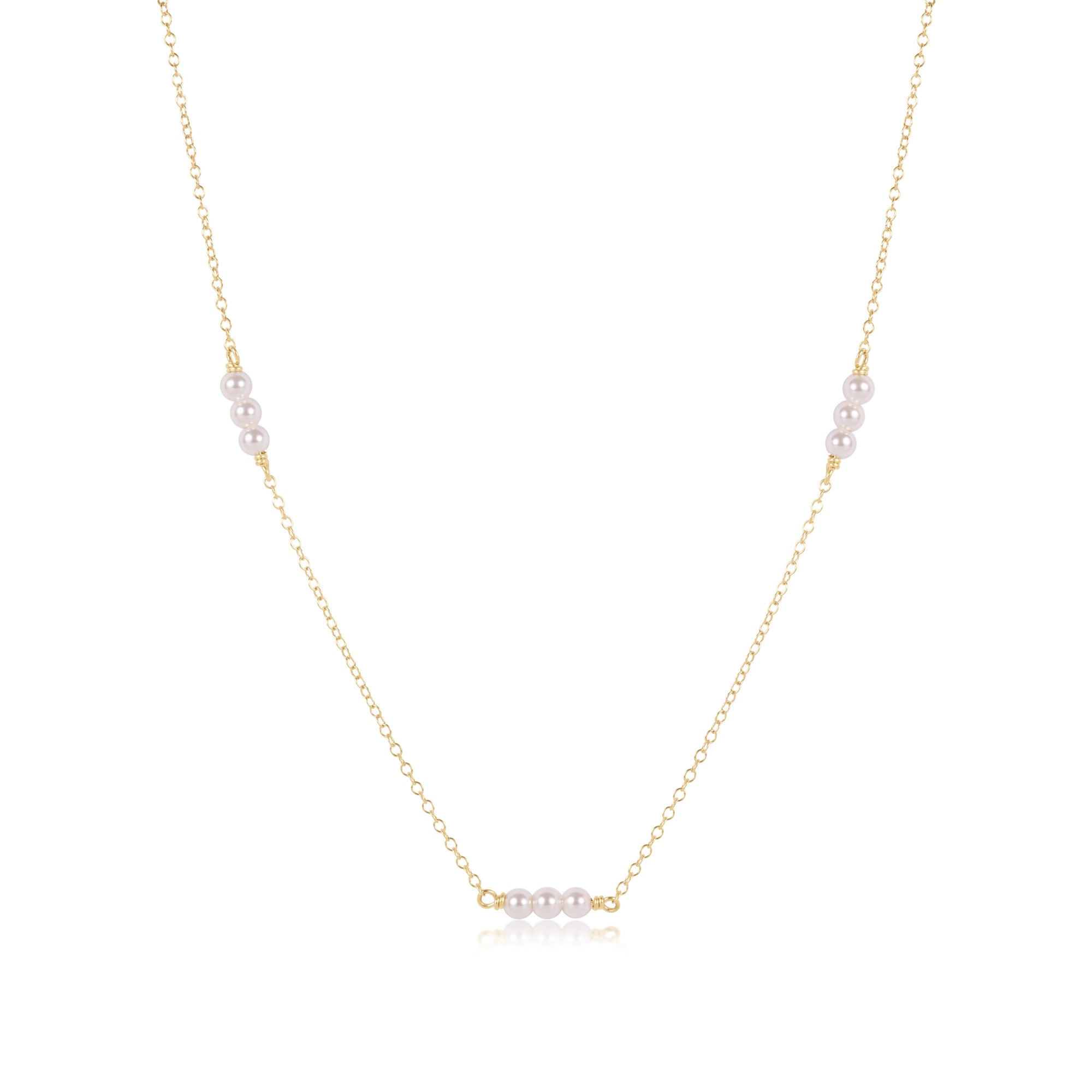 17" Choker Joy Simplicity Chain Gold - Pearl 3mm