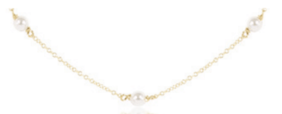 17" Choker Simplicity Chain Gold - 4mm Pearl