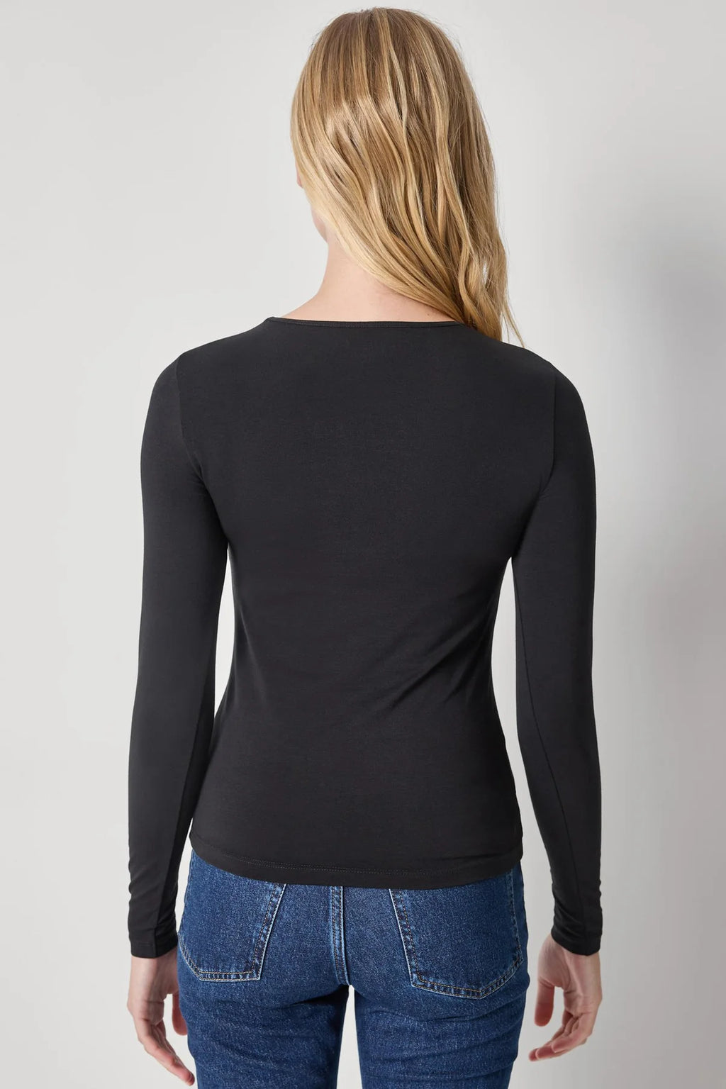 Stretch Layering Long Sleeve Crew Tee - Black