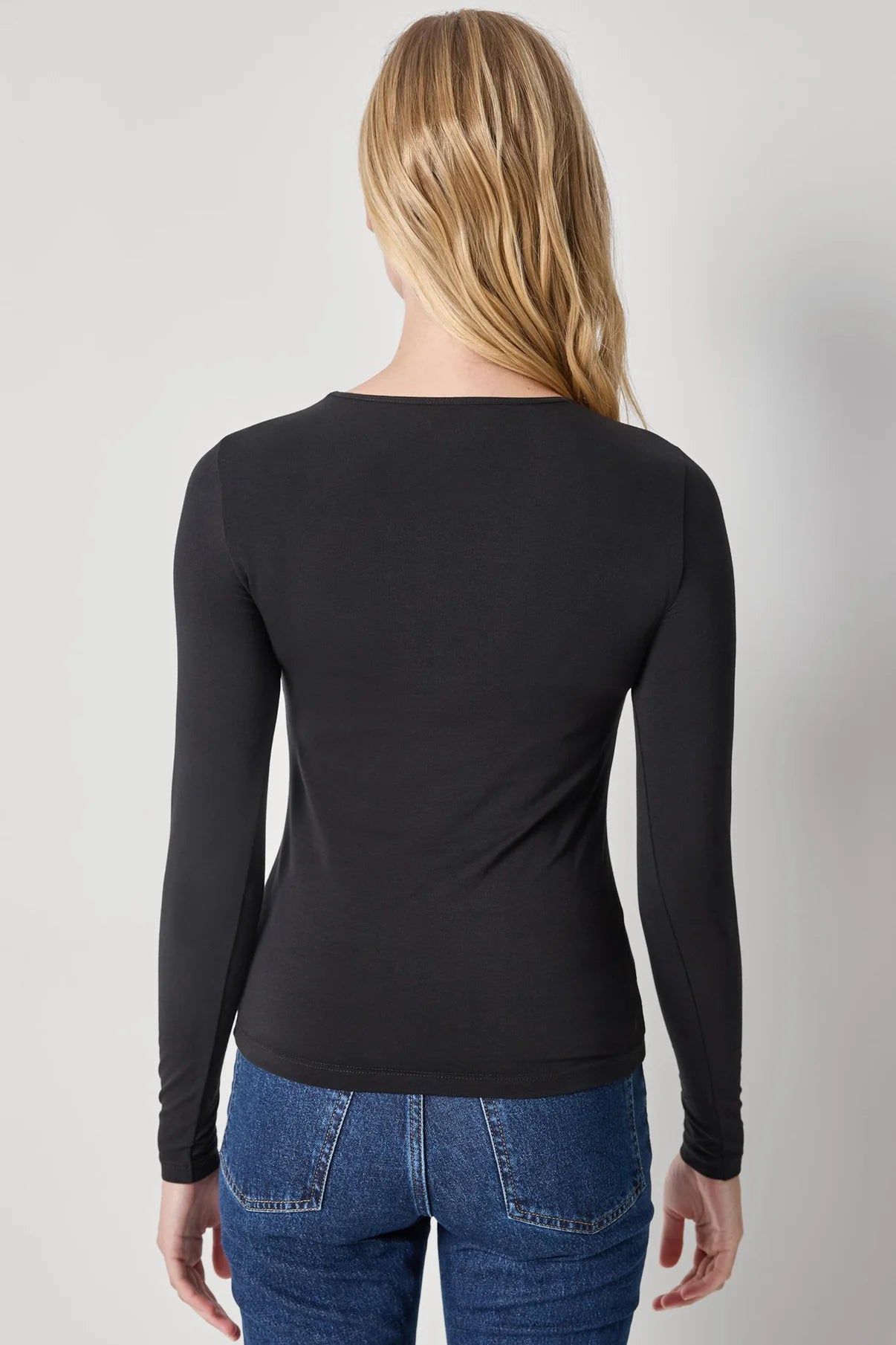 Stretch Layering Long Sleeve Crew Tee - Black