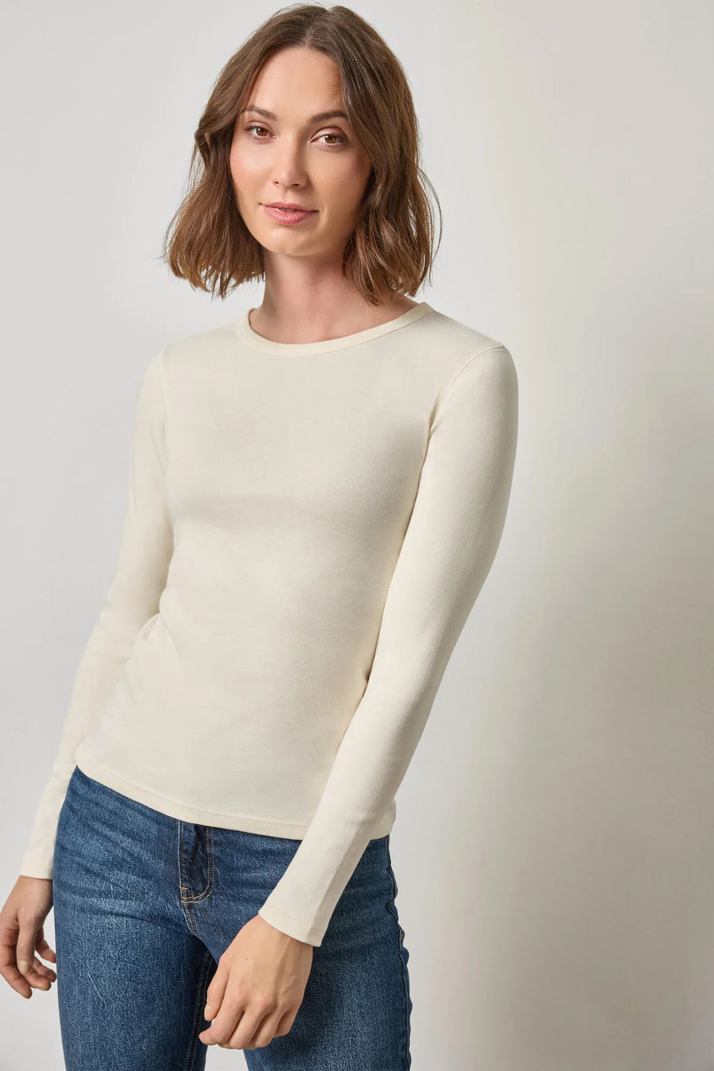 1x1 Rib Long Sleeve Crew Neck Tee - Rope