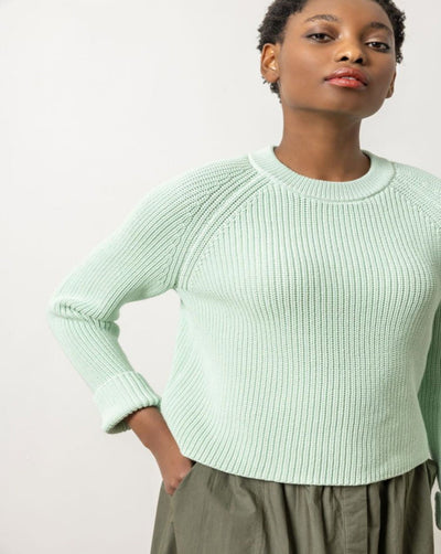 Raglan Zip Back Sweater - Pistachio