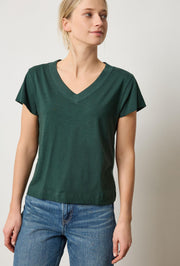 Relaxed Short Sleeve V-Neck Tee - Spruce