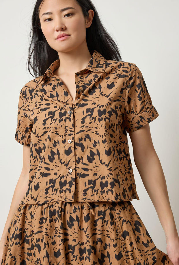Elastic Cuff Button Down - Animal Floral
