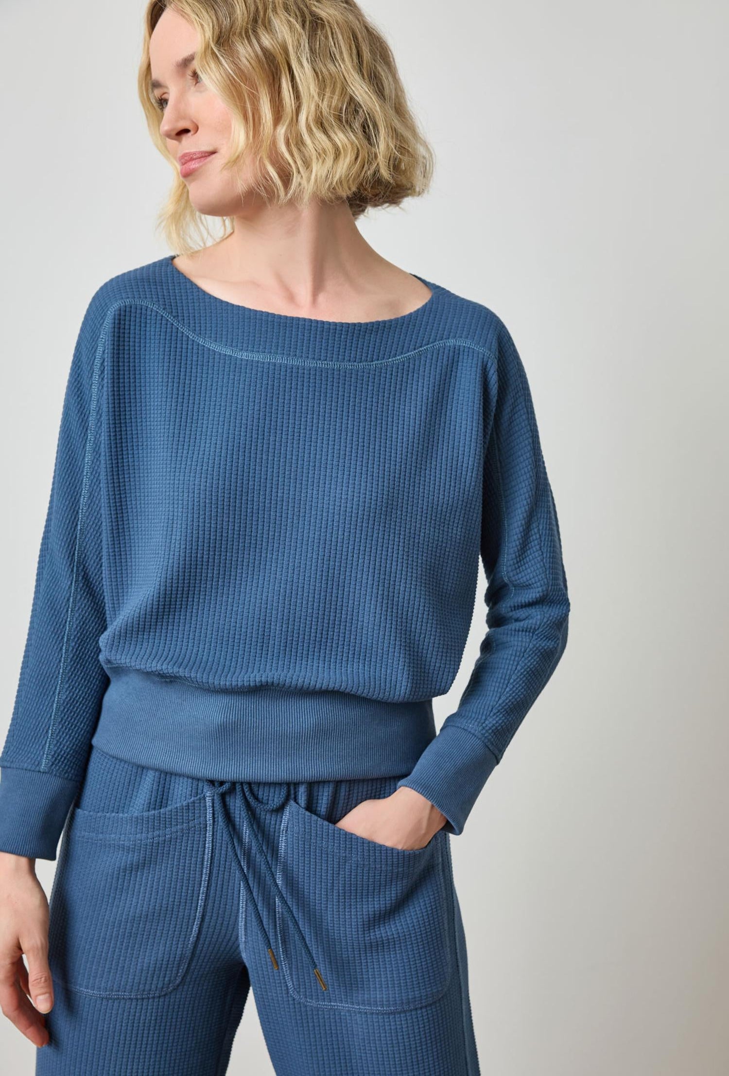 Rib Trim Seamed Top - Ink