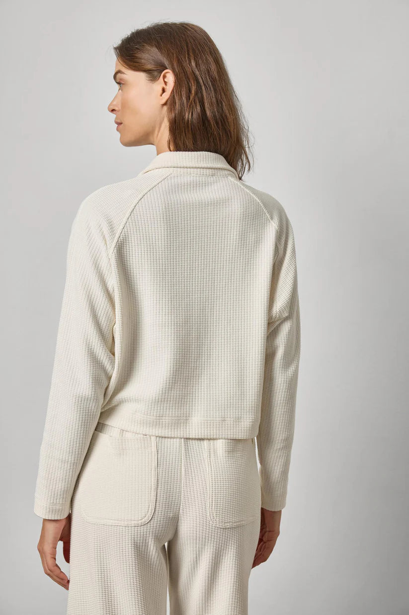 Easy Raglan Button Down - Ecru