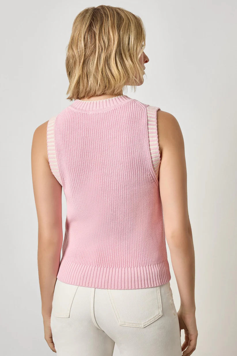 Sleeveless Crewneck Sweater - Peony