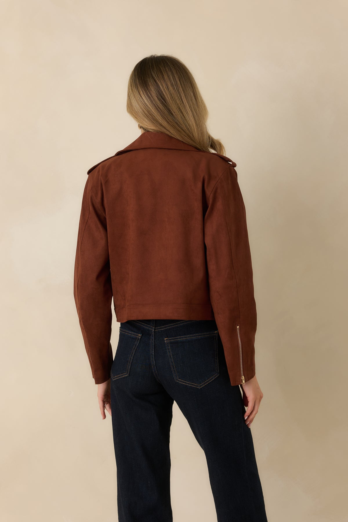 High Line Vegan Suede Jacket - Brownstone