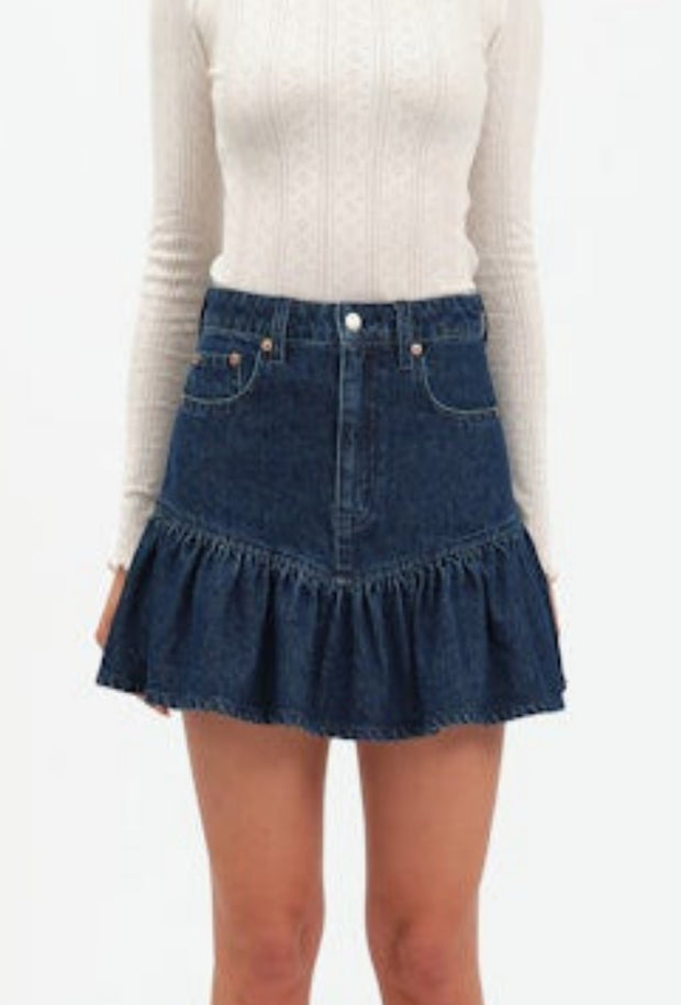 Smooch Ruffle Mini SKirt - Moonlight