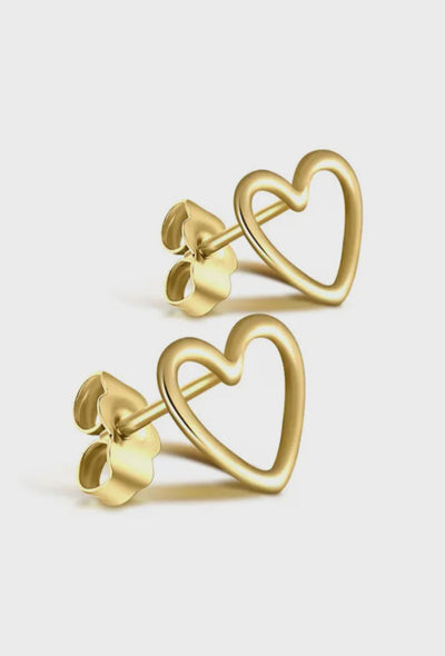 Open Hearted Stud Earrings