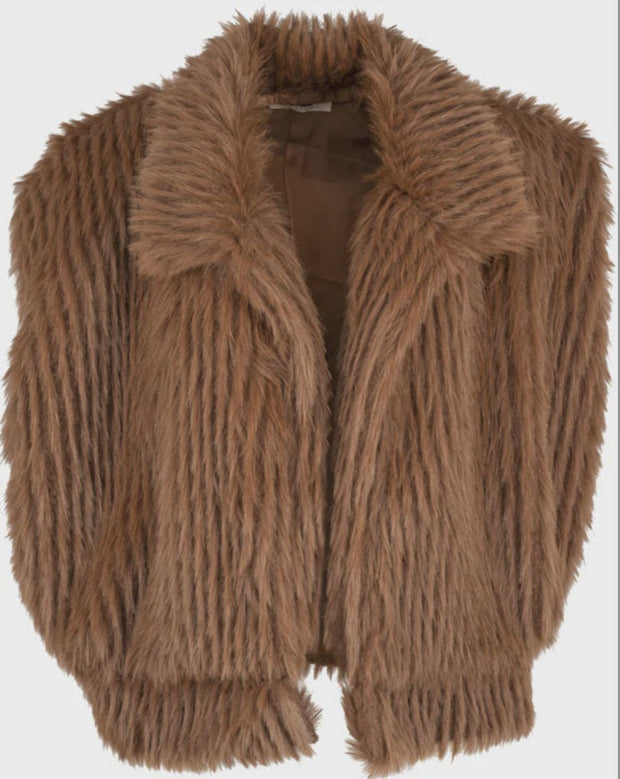 Sleeveless Fur Vest - Cognac