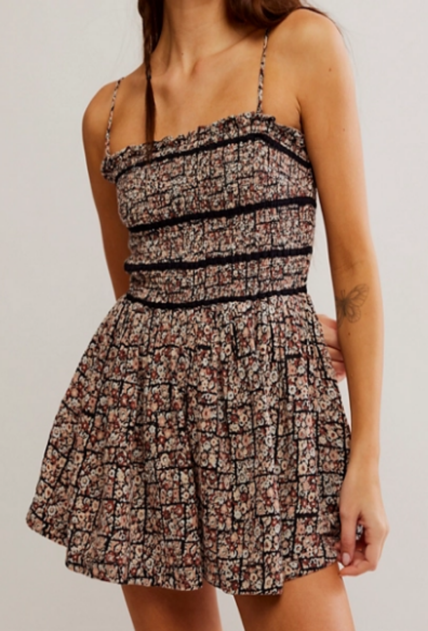 Bali Checked Out Printed Romper - Black Combo