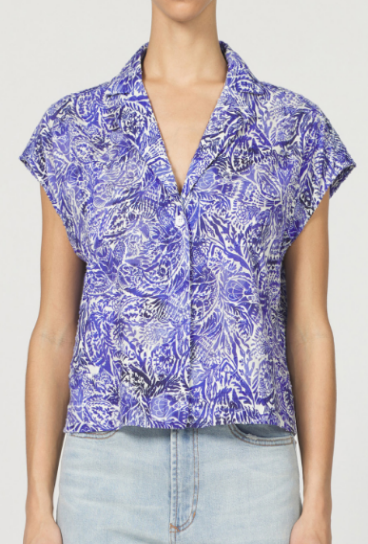 Cruz Printed Short Sleeve Top - Paisley