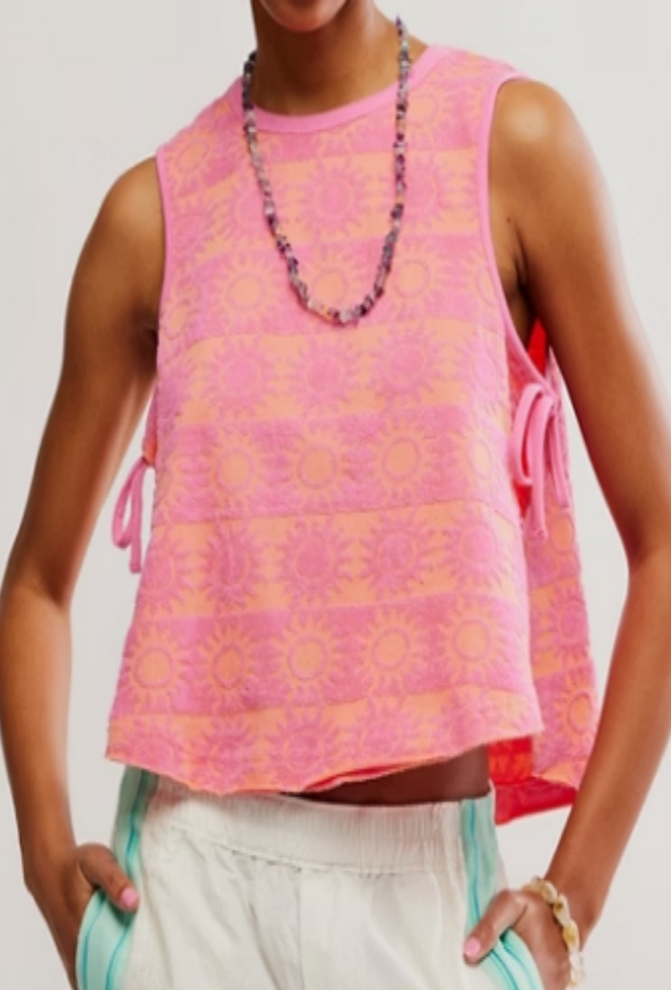 Terry Towel Top - Pink Combo