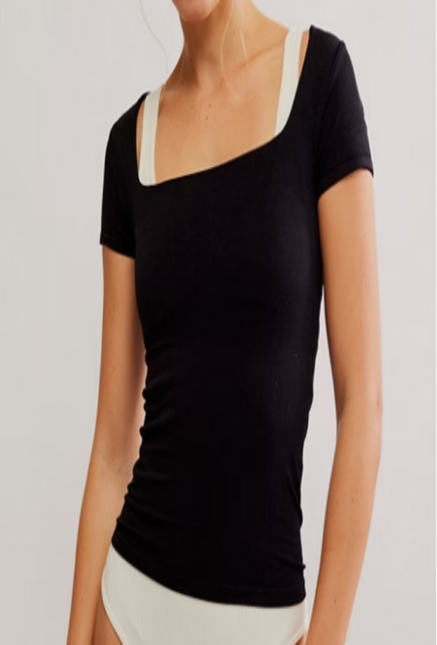 Clean Lines Baby Tee - Black