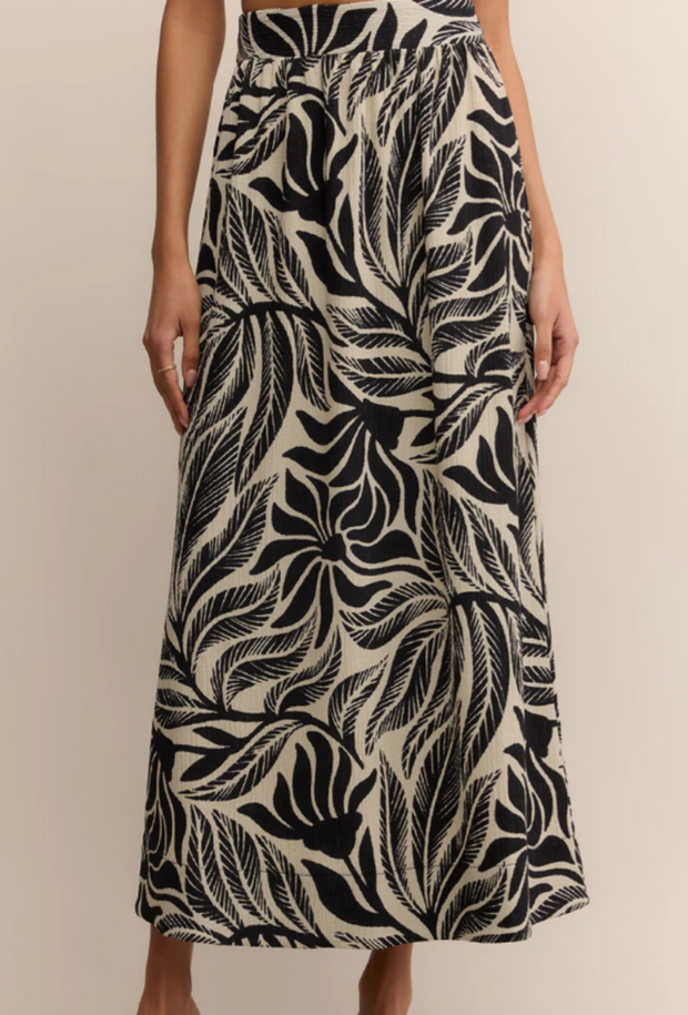 Serendipity Isla Leaf Skirt - Black