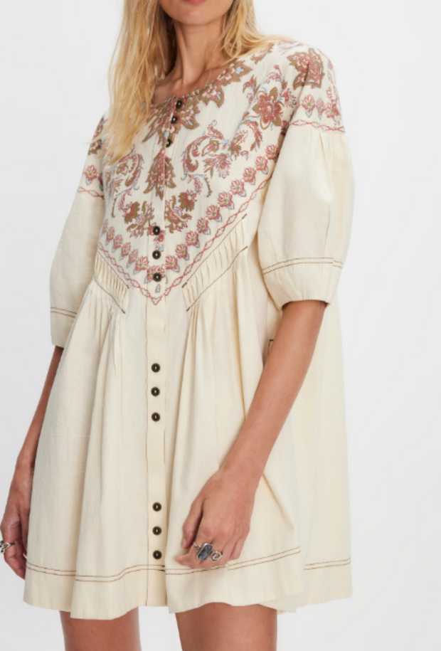 Orson Mini Dress - Ivory Combo