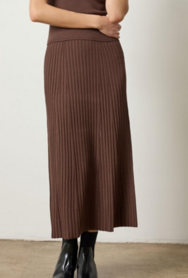 Straight Rib Skirt - Mink