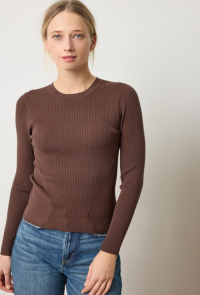 Fitted Crewneck Sweater - Mink