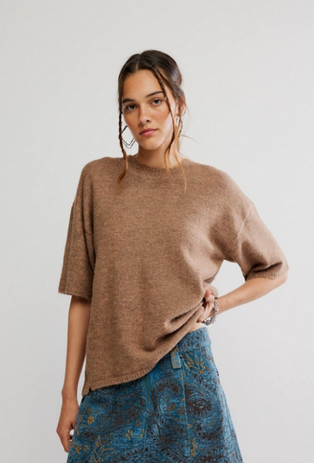 Margot Sweater Tee - Brownie Melange