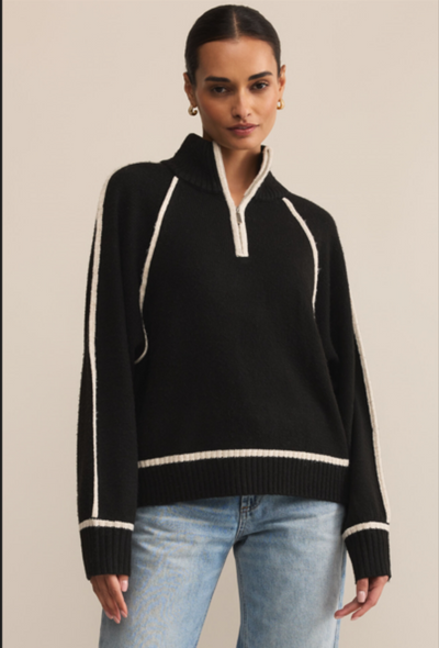 Alps Half Zip Sweater - Black
