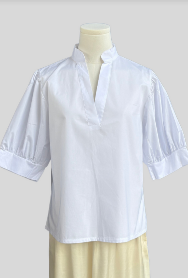 Darnya Short Sleeve Top - White