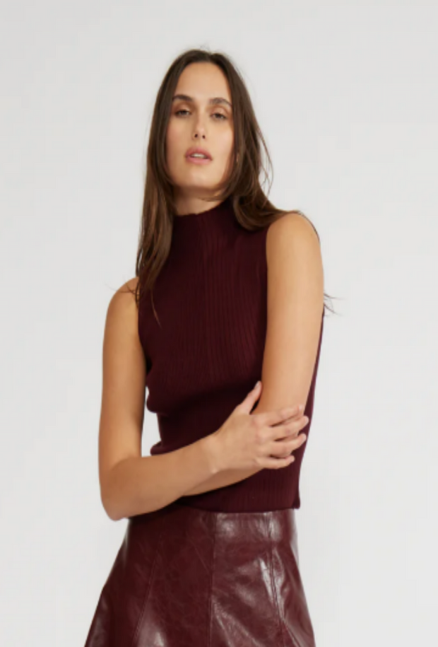 Marcel Knit Top - Burgundy