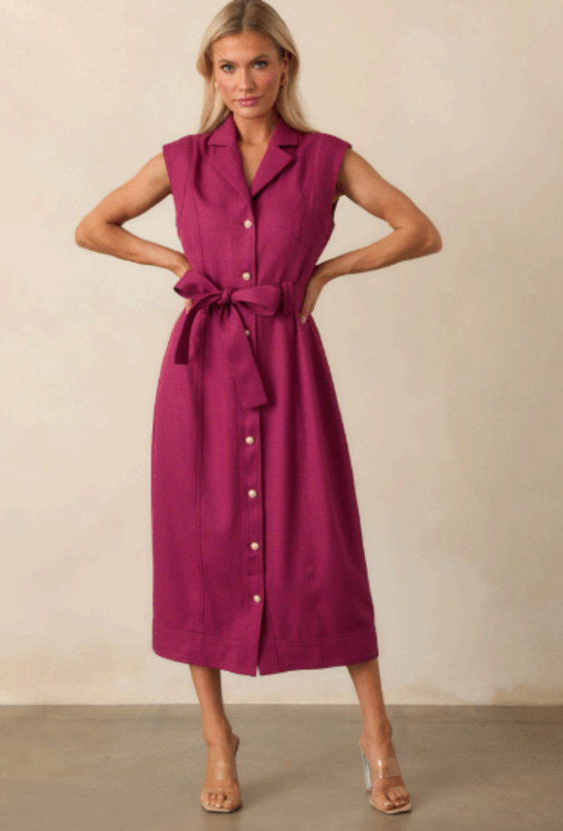 Jacqueline Midi Dress - Plum