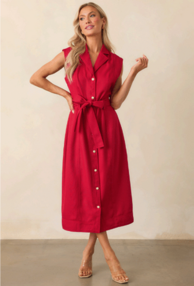 Jacqueline Midi Dress - Red Wine