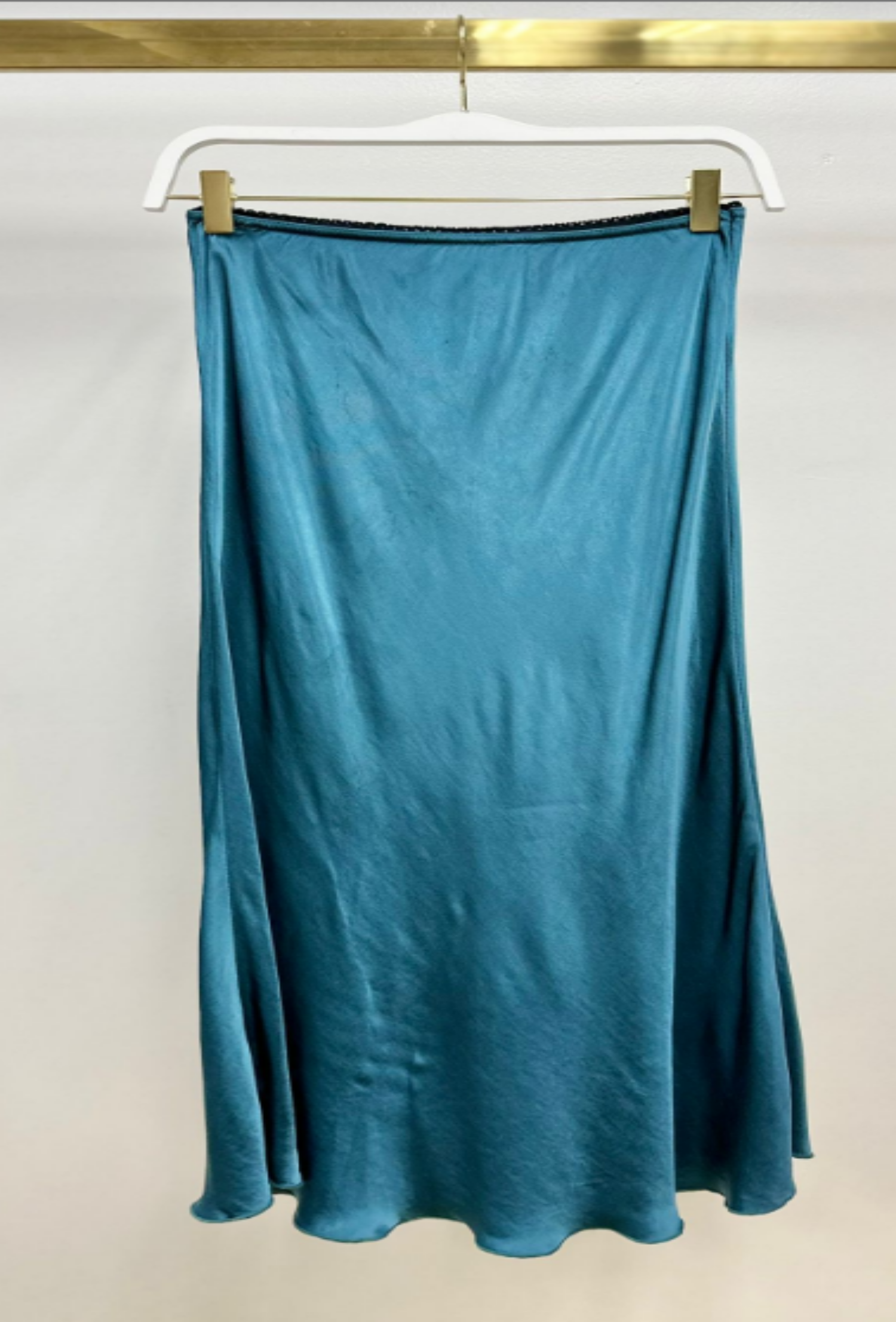 Silky Satin Skirt - Teal