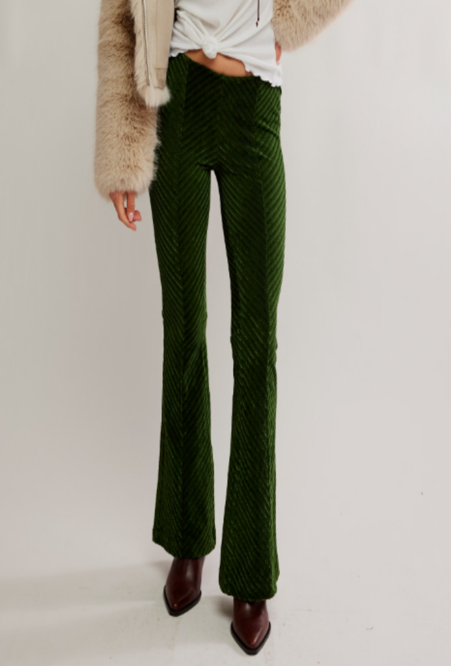 Penny Pull on Velvet Pant - Night Forest