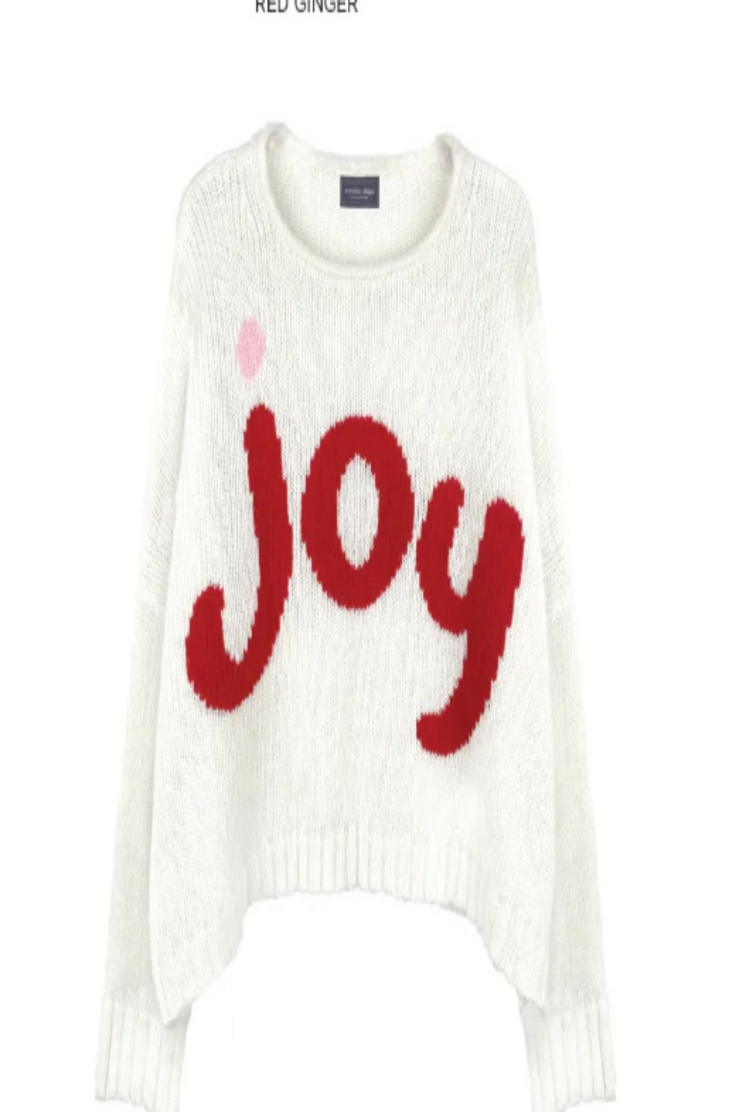 Joy Oversized Crew Sweater - Pure Snow