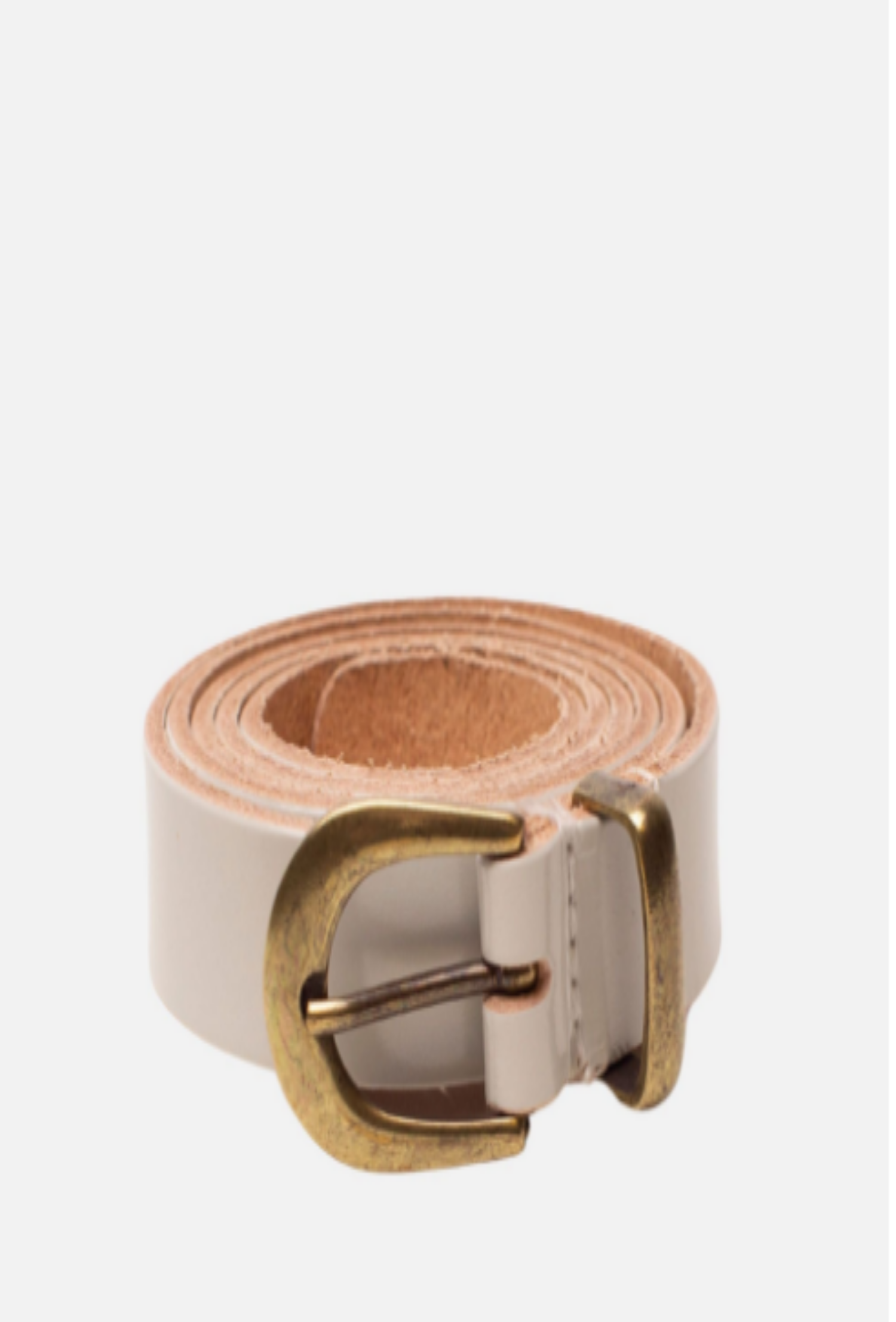 Ank Skinny Leather Belt - White