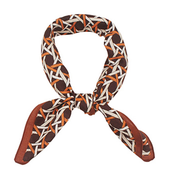 Basket Weave Pattern Scarf - Brown