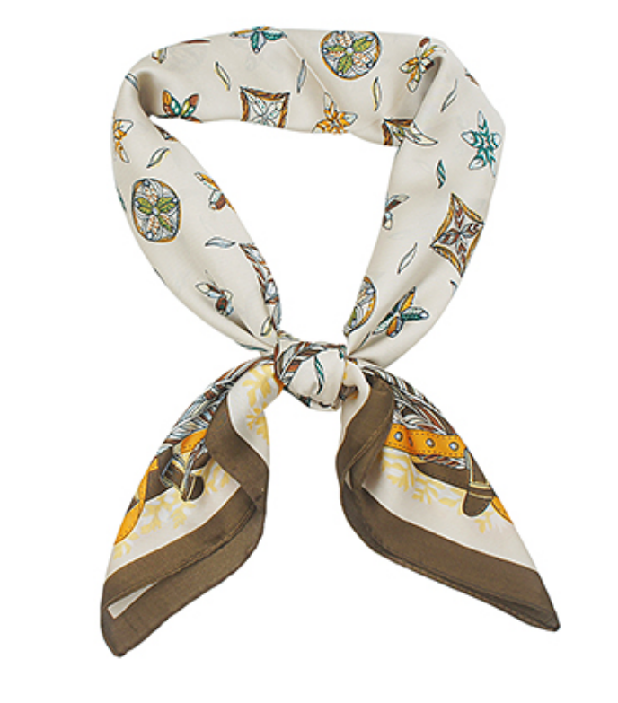 Floral & Feather Pattern Scarf