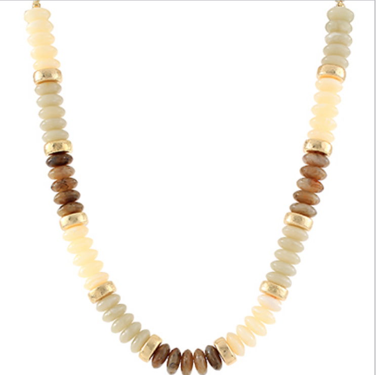 Rondelle & Metal Beads Necklace (More Colors Available)