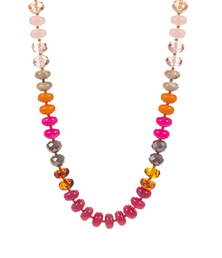 Rondelle Glass Bead Necklace (More Colors Available)