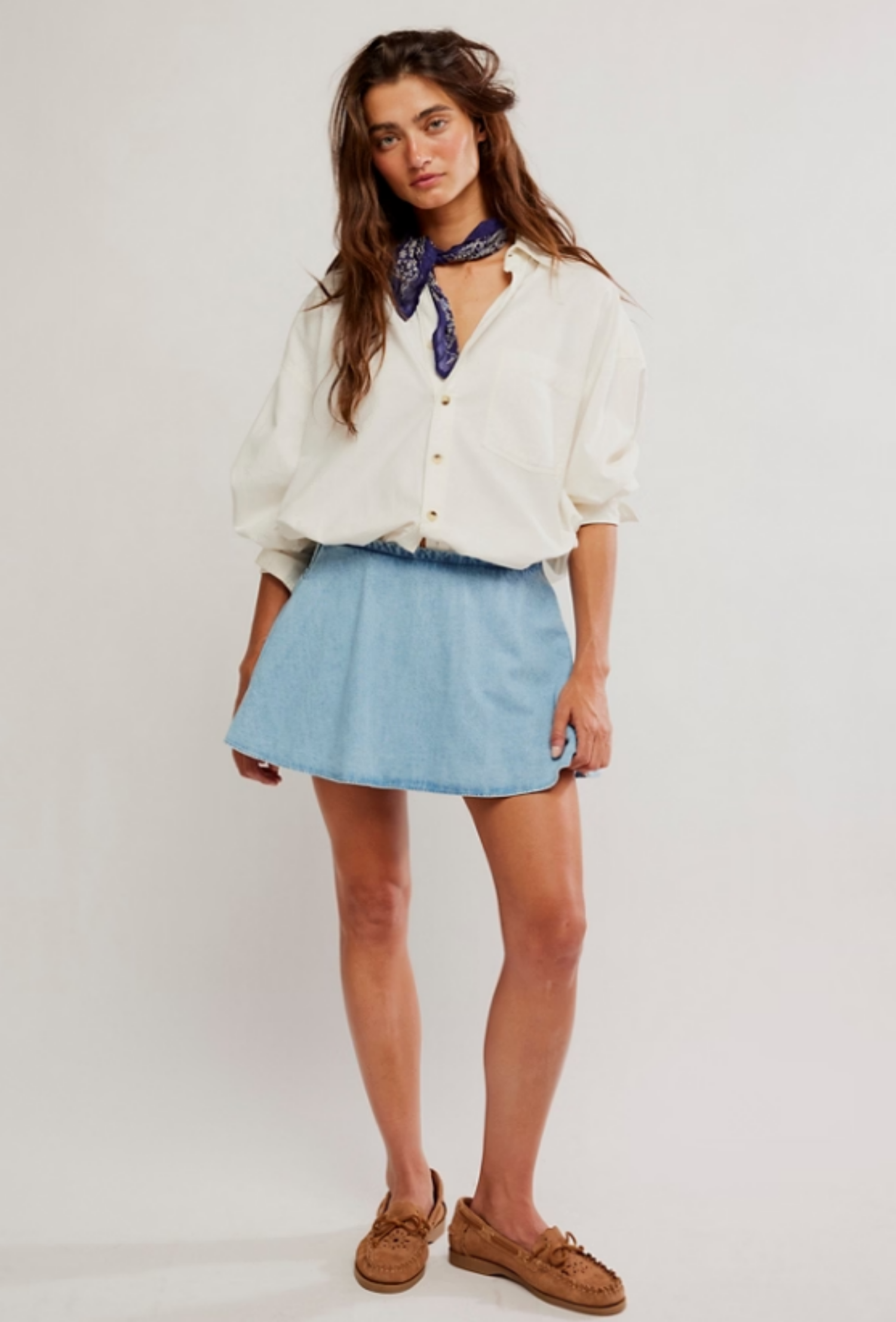Paradise Found Denim Skort - Capri Blue