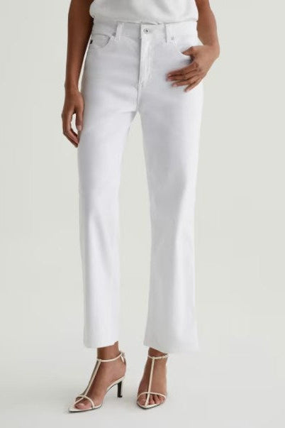Brinley Crop Mid Rise Straight Jean - Gallery White