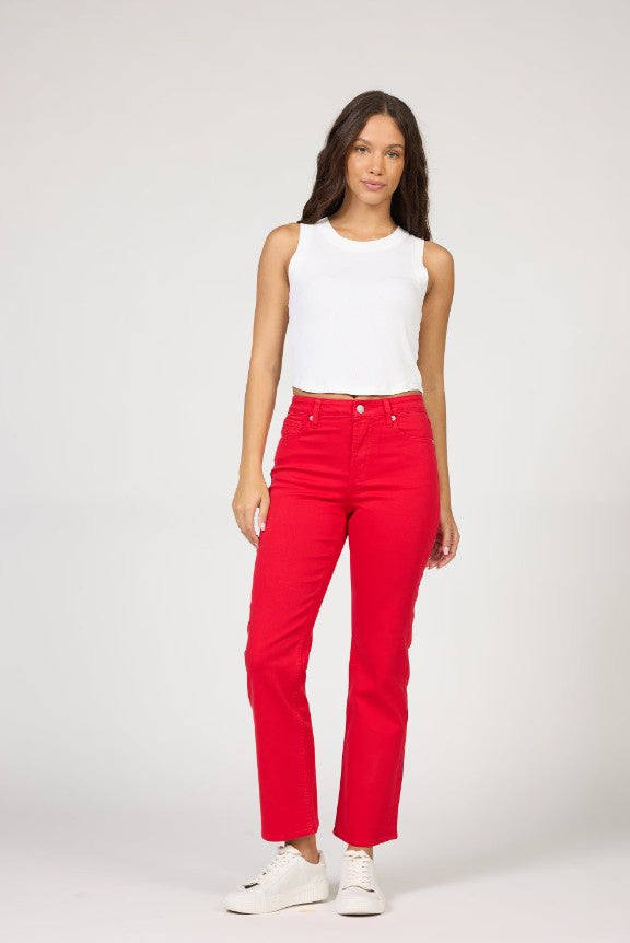 Anika Mid Rise Straight Leg Jean  - Salsa