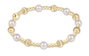 Extends Dignity Sincerity Gold 5mm Bracelet - Pearl