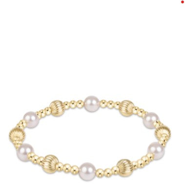 Extends Dignity Sincerity Gold 6mm Bracelet - Pearl