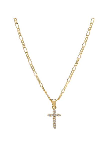 Believe Mini Cross Necklace - Gold