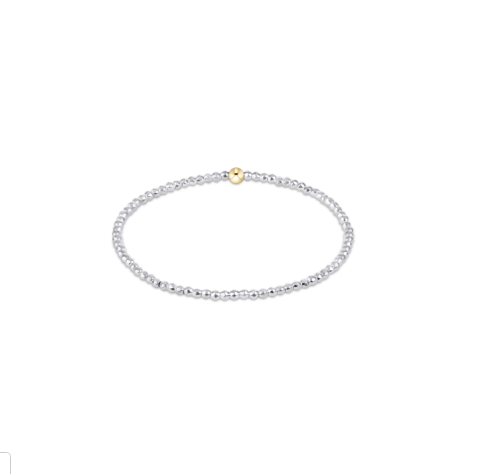 Bright Silver Faceted Hematite 2mm Bead Bracelet